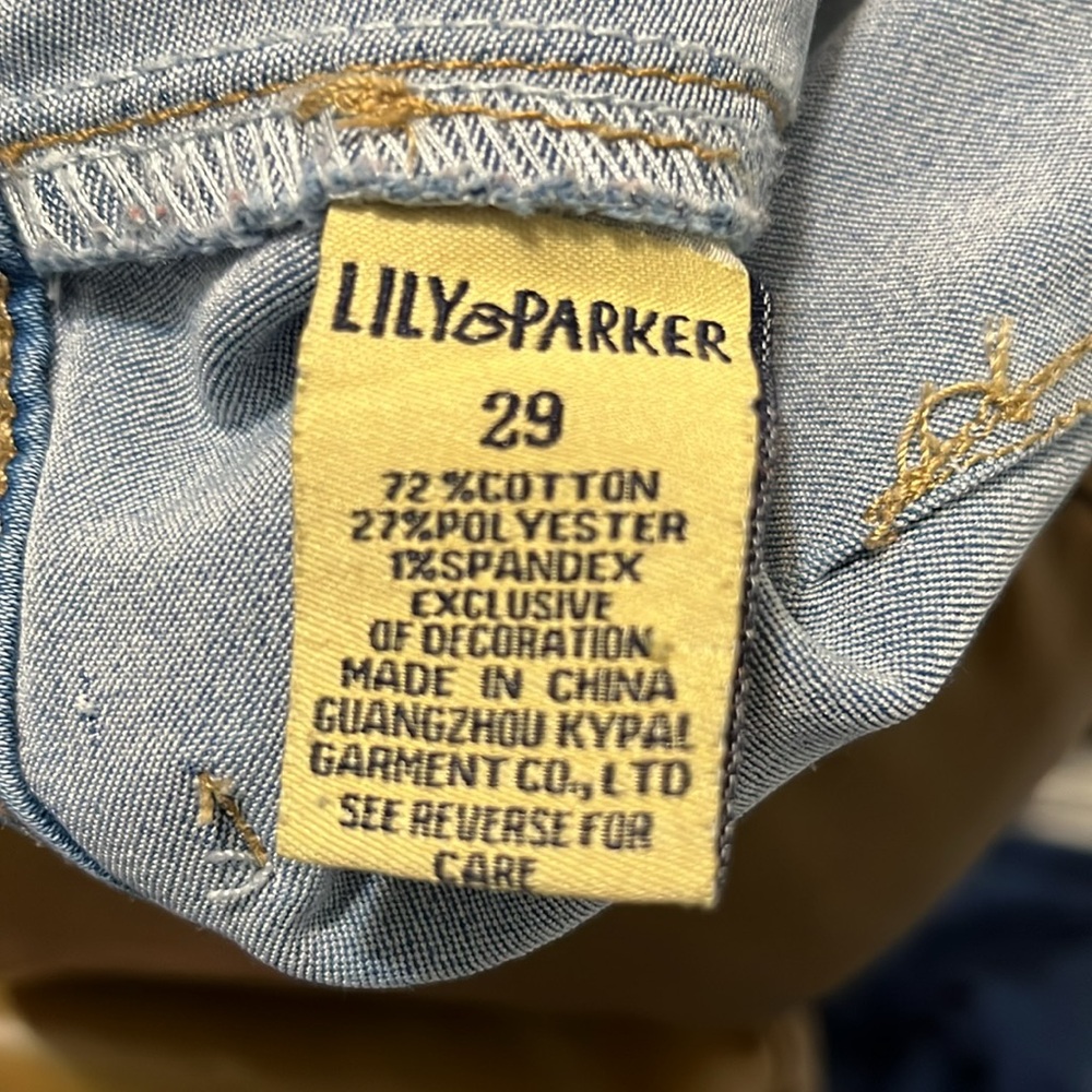 5/$25 LILY & PARKER | Floral Embroidered Denim Skirt - Picture 6 of 6